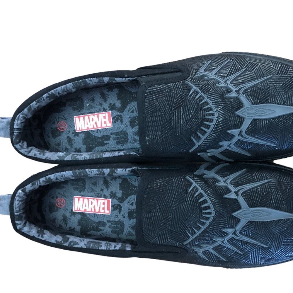 Marvel Black Panther Sneakers Low Top Slip On Black Athleisure Mens 12 - Picture 7 of 10